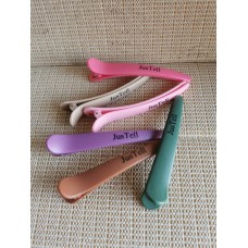 JusTell Hair Clips for Styling and Sectioning, Non Slip Hair Clips with Silicone Band, No -Trace Hair Clips for Thick and Thin Hair - Professional Salon Hair Clips (6 Pack)